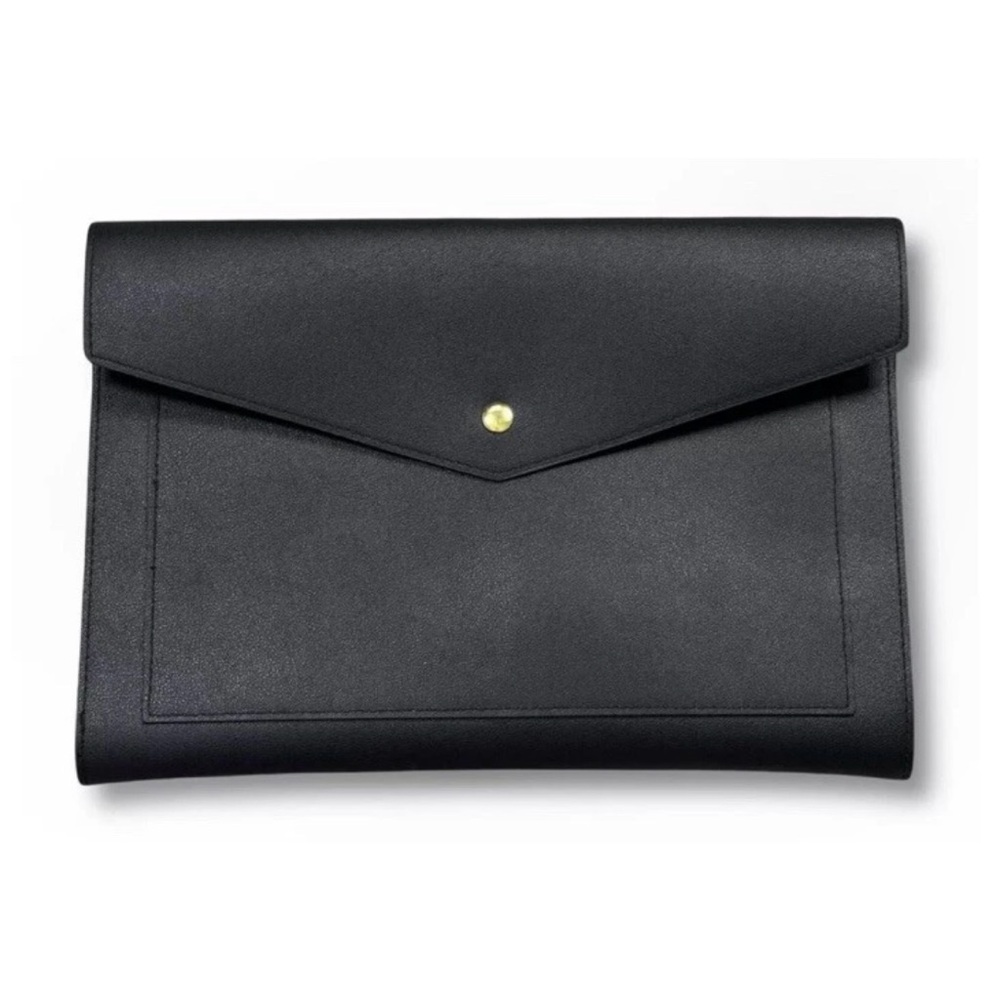 Glass Ladder Portfolio Vegan Leather Clutch Black Megan Career Organizer Travel